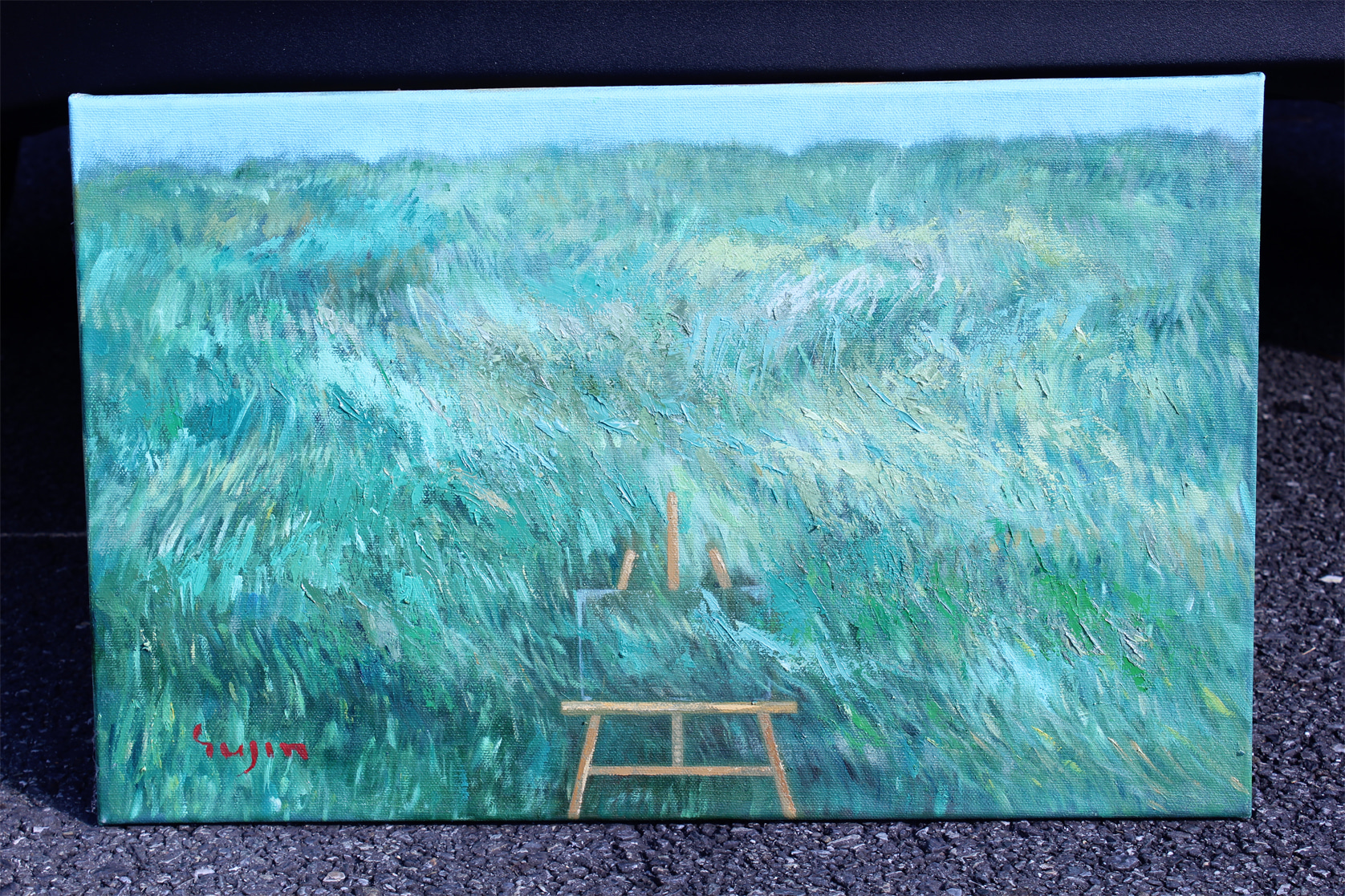 Wheat field and me. Oil on Canvas